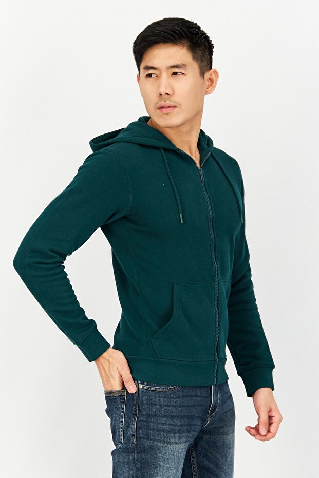 جاكيت قميص رجالي سادة، أخضر - 4