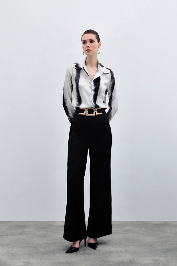 Patterned Classic Shirt - Black - 2