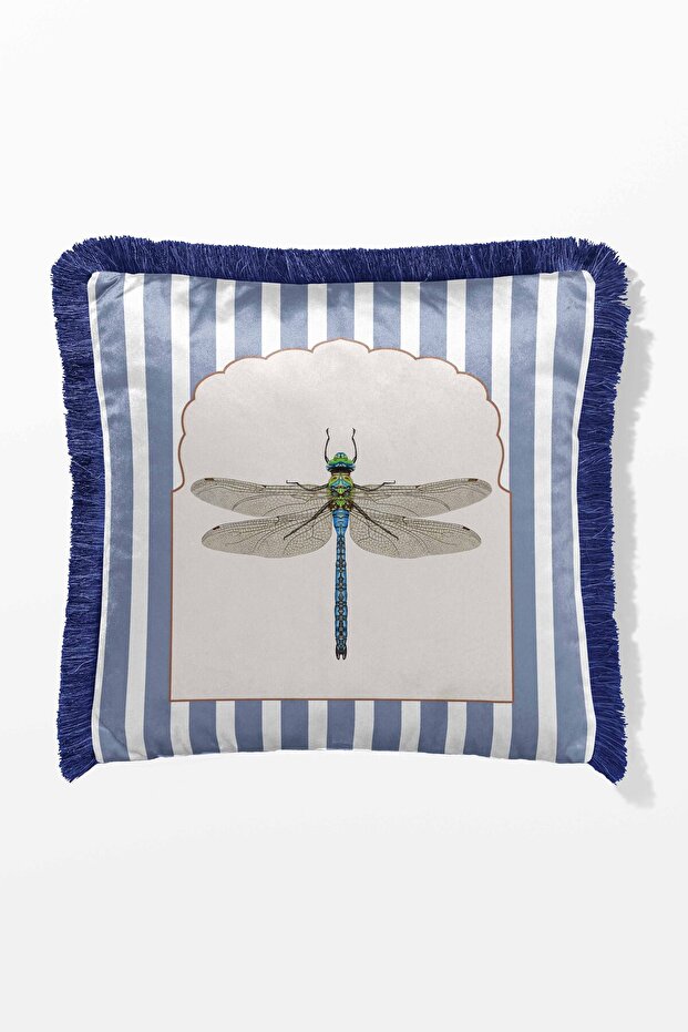 Fringed Cushion Cover Double-Sided 43*43 Cm - Dragonfly