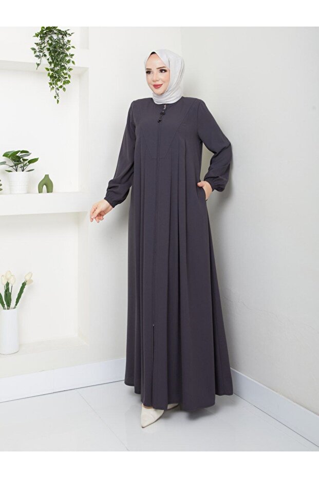 New Season Thin Rabi̇a Crepe Fabric Front Part with Roba Detail, Elastic Sleeves, Does Not Show Inside, Summer Ferace