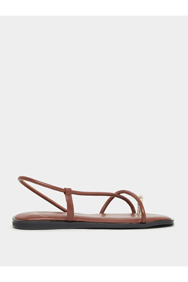 One Side Strap Flat Sandals - 1