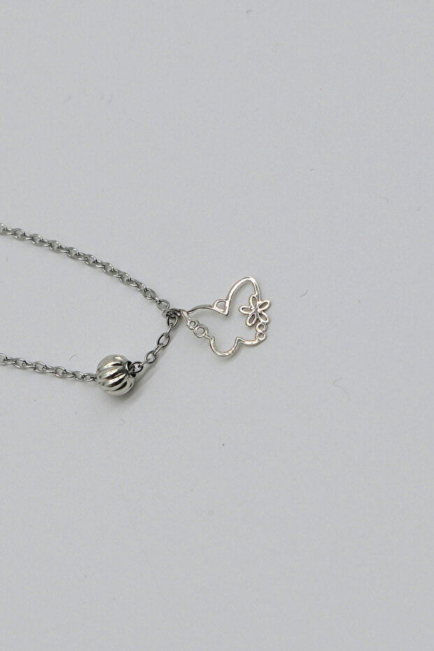 Steel Minimal Butterfly Necklace