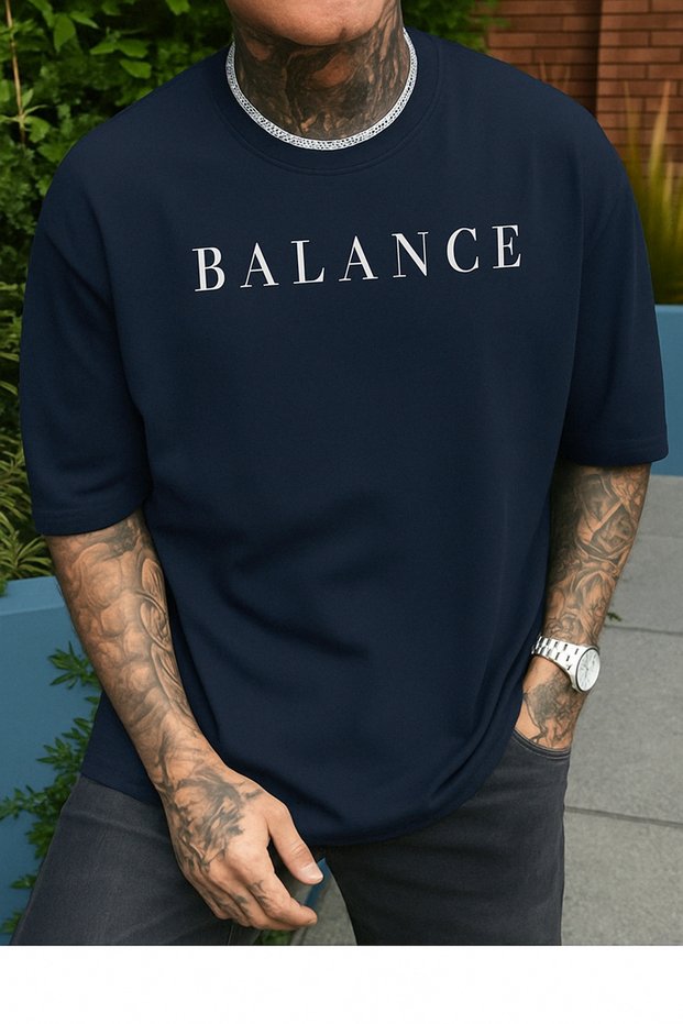 Men's Balance Printed Relaxed Fit Crew Neck T-Shirt