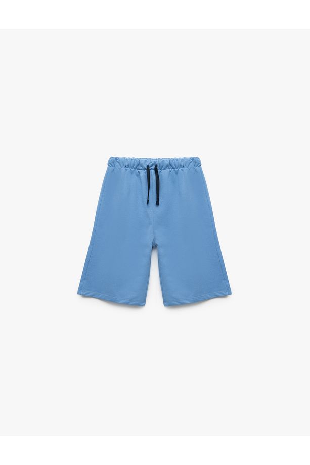 Pamuklu Beli Bağcıklı Basic Şort - 1