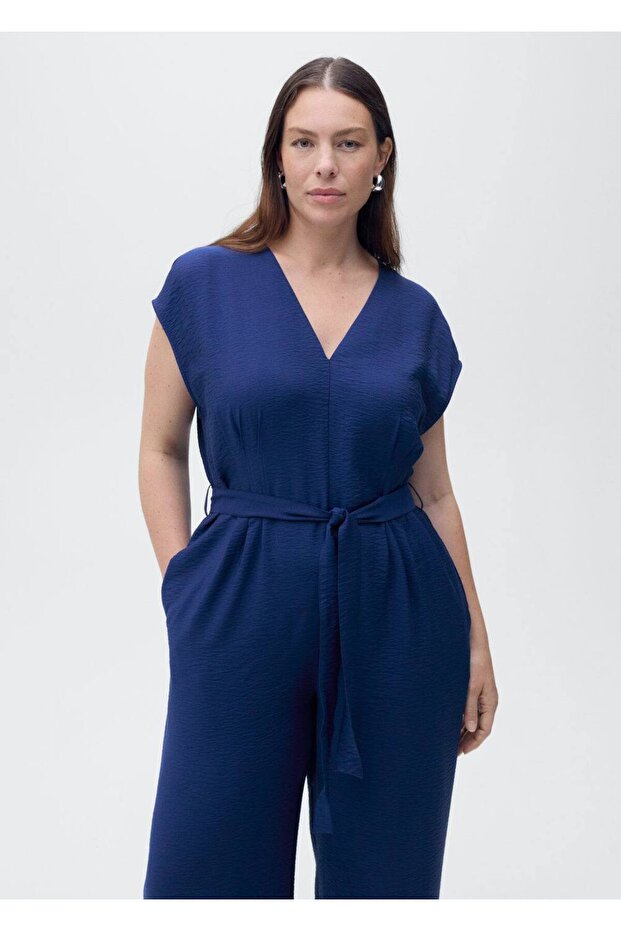 Langer Overall mit Gürtelmuster - 5