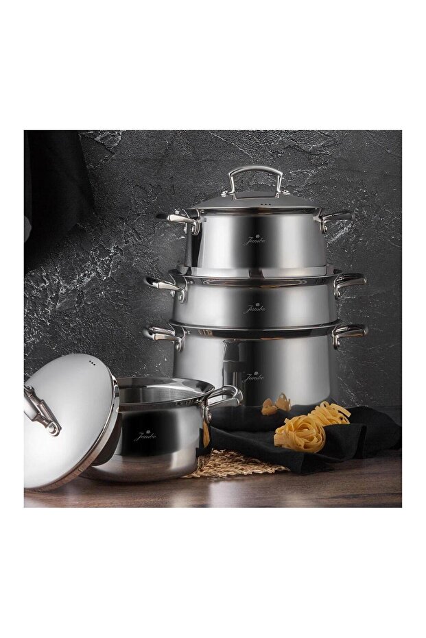 Flame 4 Parça Tencere Seti Çelik - 1