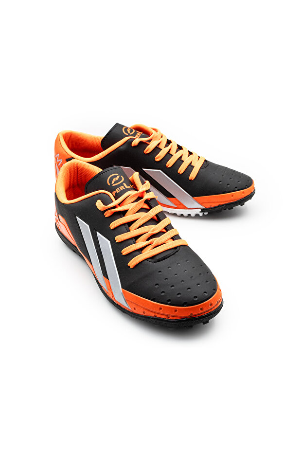 Siyah turuncu esnek taban halısaha ayakkababısı - 1