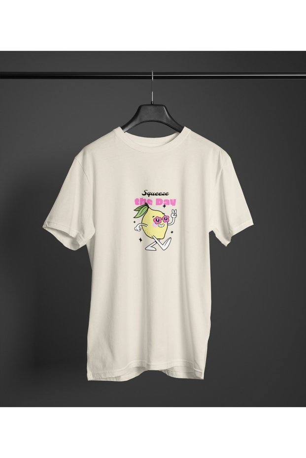Girl/Woman/Mother Squeeze the Day Transfer Printed Round Neck Short Sleeve Tee
