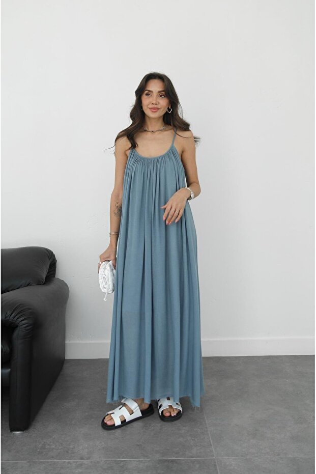 Hellblaues Santos-Trägerkleid - 1