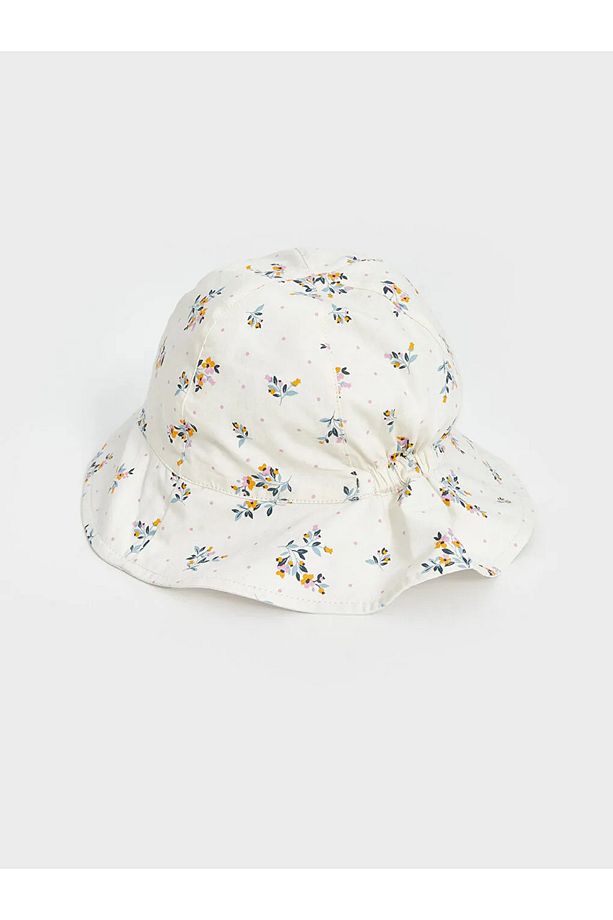 LCW baby Ekru Baskılı Kız Bebek Bucket Şapka - 2