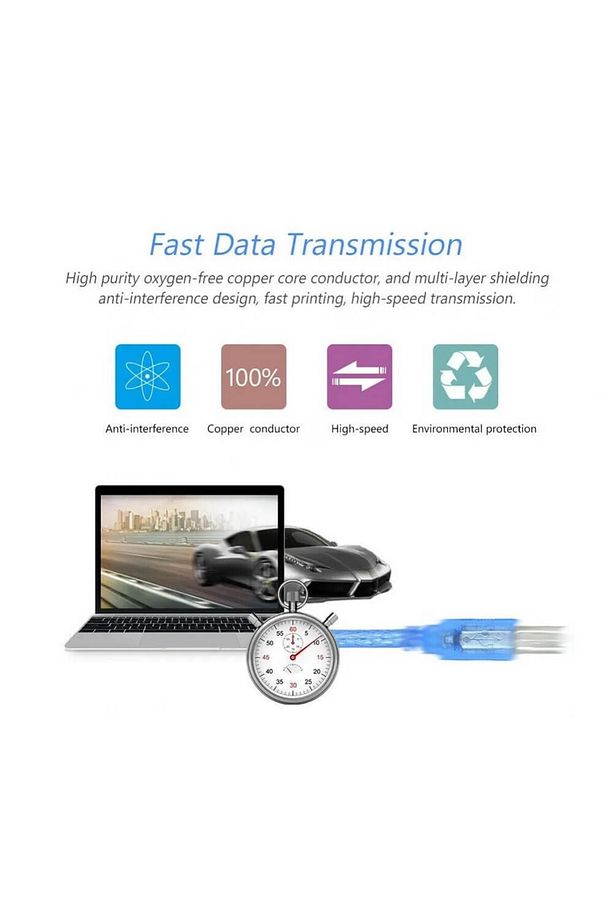 USB 2.0 Yazıcı Kablosu Printer Data Kablosu -1.8 Metre - 5