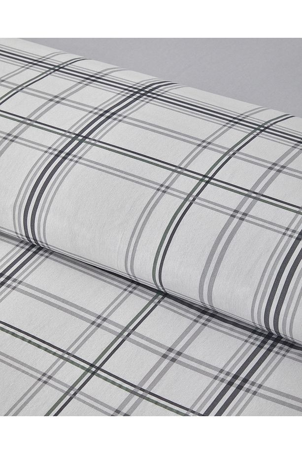 Graphic Grid Kolay Ütülenir Tek Kişilik Nevresim Takımı 160x220 cm Gri - 4