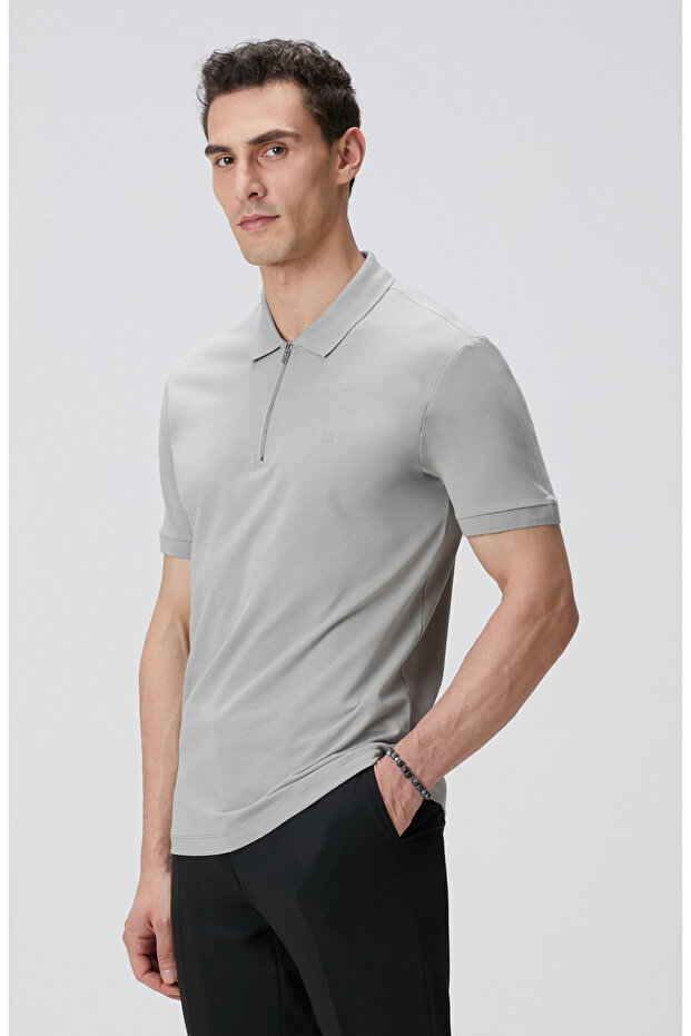 Gri Polo T-shirt - 4