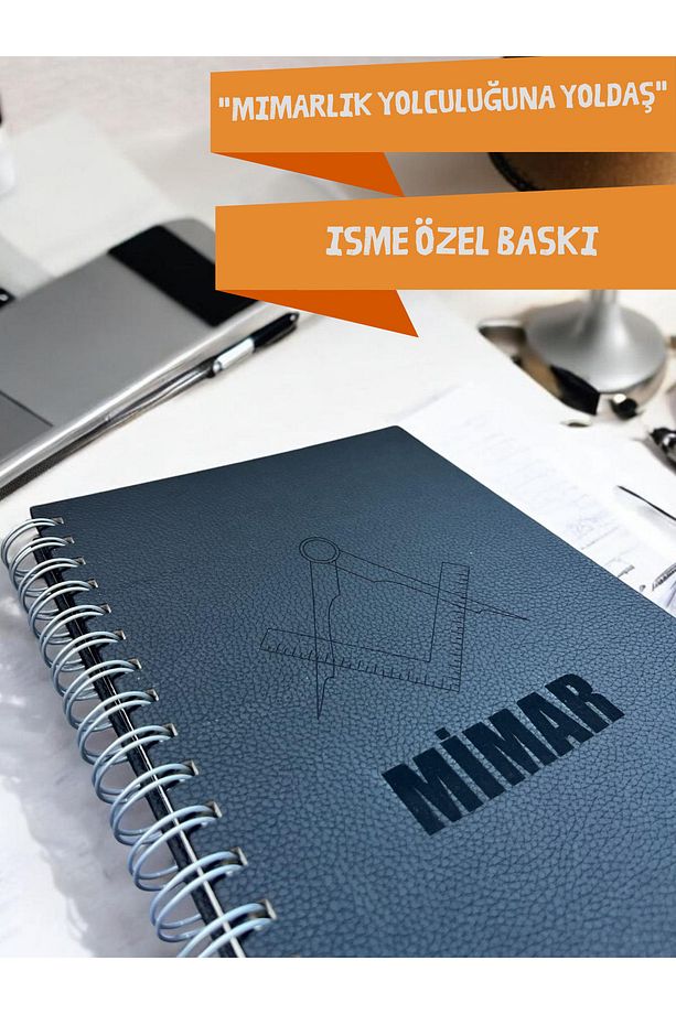 Mimar Ajanda  Siyah A5 Spiralli - Mimar Baskılı - 2