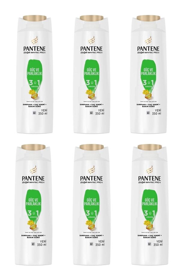 350 Ml Şampuan Güçlü ve Parlak 3'ü 1 Arada X 6 Adet - 1
