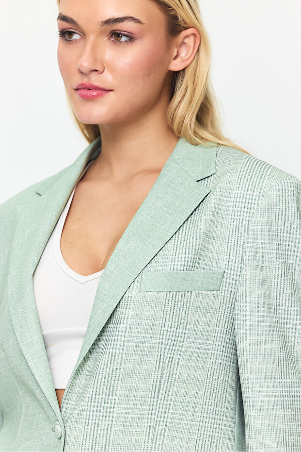 Double Button Closure Pocket Detailed Blazer Jacket - 7