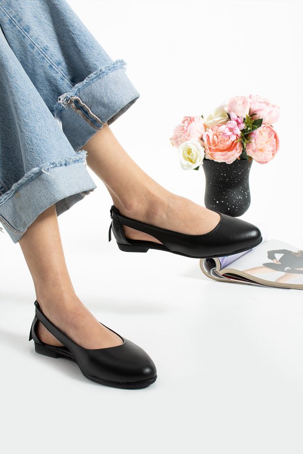Women's Skin Side Open Ballerina Home and Outdoor Shoes Stc1100