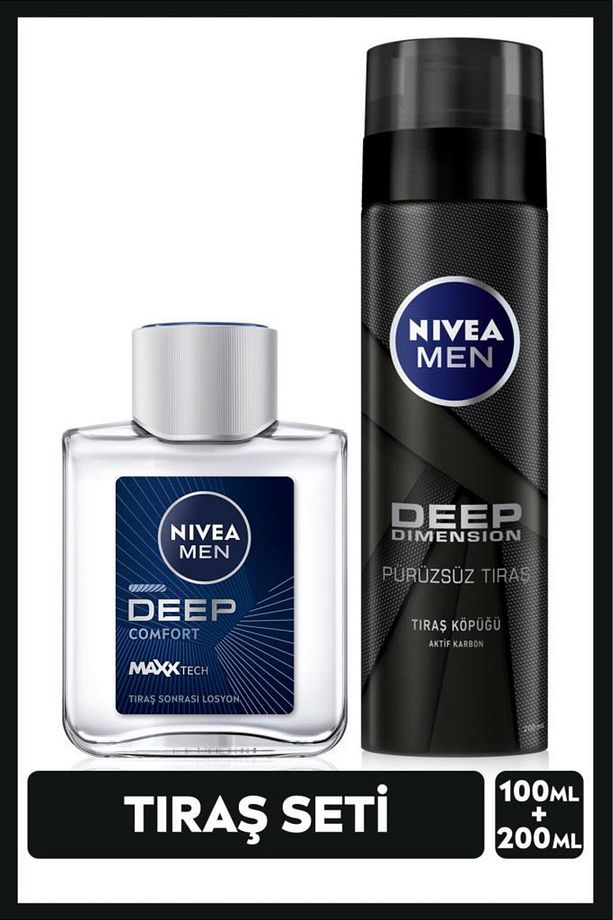 MEN Erkek Deep Dimension Tıraş Seti, Tıraş Köpüğü 200ml ve Tıraş Sonrası Losyon 100ml, Kaygan Tıraş - 1