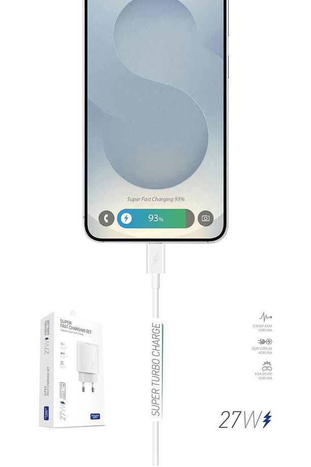 PD 27W Type-C QC 3.0 Süper Hızlı Şarj Aleti S25 Adaptör - 3