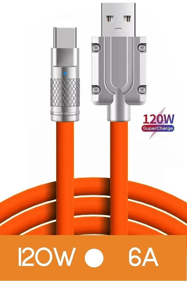 6A 120W TYPCE YÜKSEK HIZLI ŞARJ KABLOSU 180 DÖNER BAŞLIK - 3