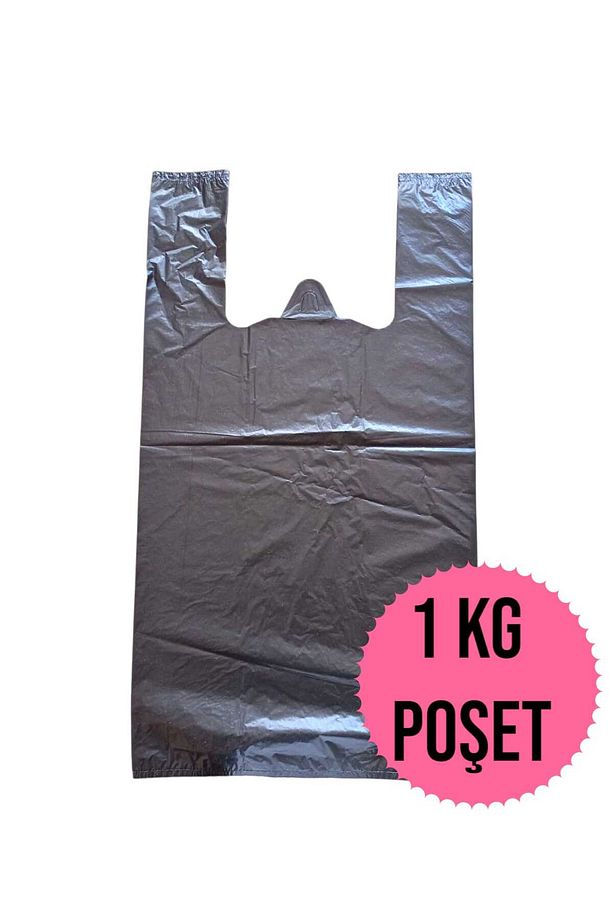 BÜYÜK BOY 1KG ATLET MARKET POŞETİ SİYAH POŞET 30x56cm SAĞLAM - 2