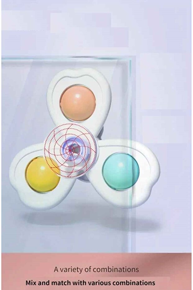 Rotating Bath Sensory Toy Set with 3 Suction Cups - 6