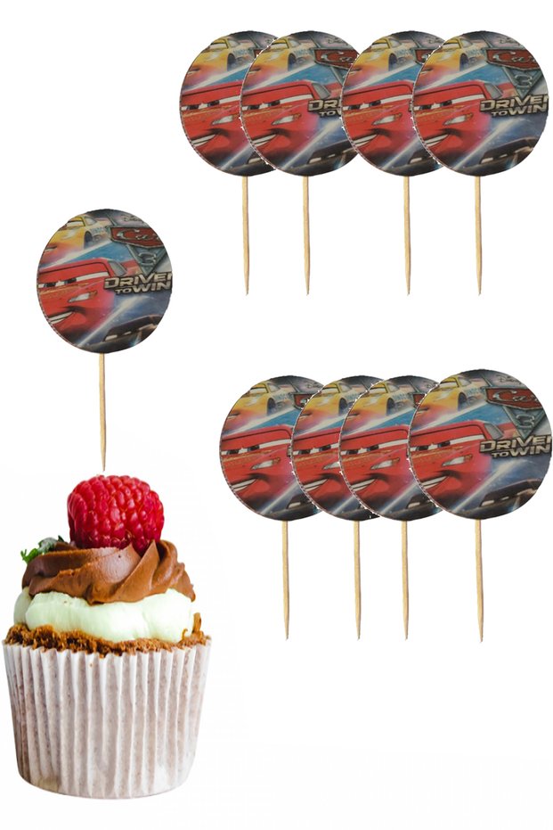 20pcs Cars Cars Presentation Toothpick Lightning Mcqueen Birthday Party Toothpick
