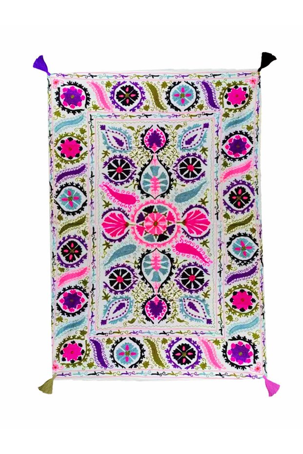 Haryana Collection Multicolored Abstract Figures Motif Pattern Woven Base Modern Decorative Carpet 03