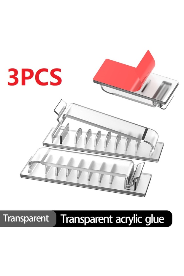 Transparent 8 Slots 1/3/5 PCS 5/8/10 Slots Self-Adhesive Cable Organizer Clips Wire Holder for Offic