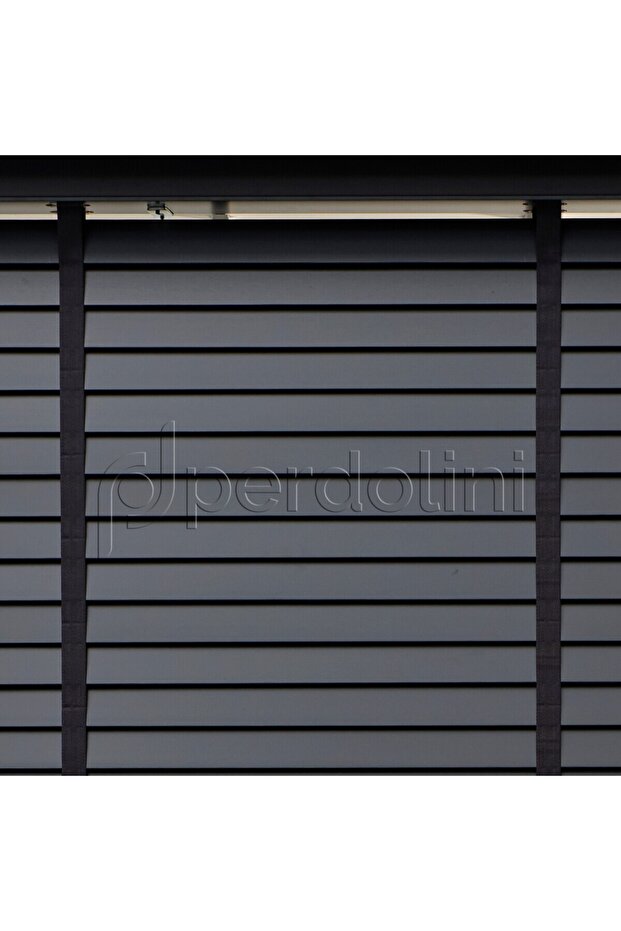 Gerçek Ahşap Jaluzi Perde - Antrasit - 3