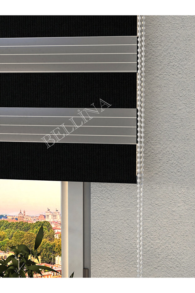 Bambu Soft Mat Siyah Etek Dilimsiz Stor Zebra Perde - 3