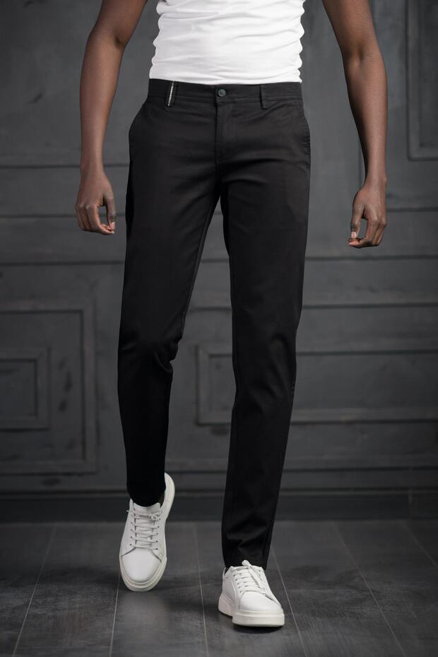 Slimfit Small Dobby Summer Cotton Gabardine Trousers