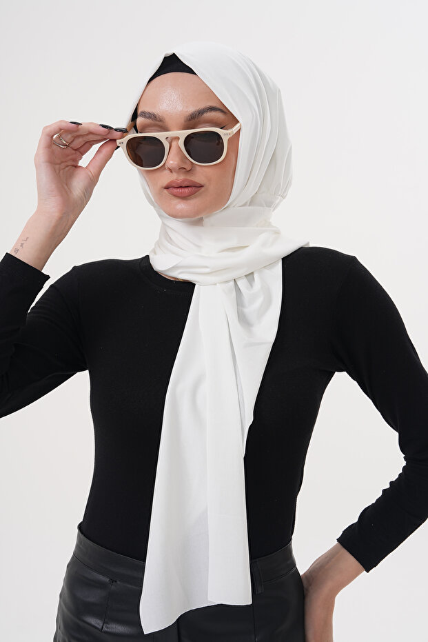 Snap Fastener Gathered Hijab Shawl