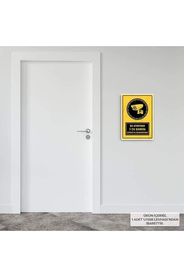 Ul01243-a5 - Bu Apartman 7/24 Kamera Sistemi Ile Izlenmektedir Uyarı Levhası (15,4×21,6CM) - 3