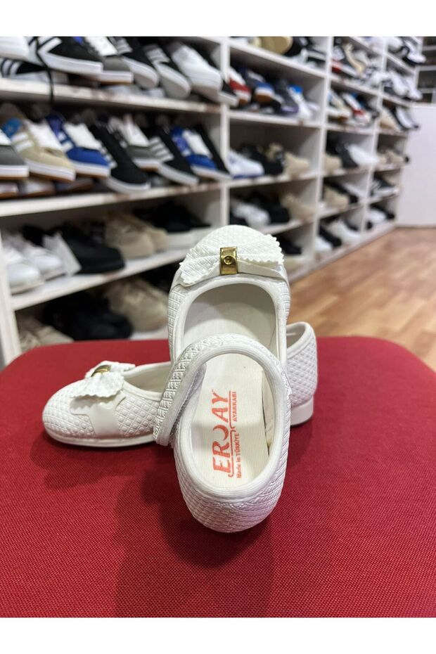Girl's daily bow detailled soft comfortable soled orthopedic flat shoes
