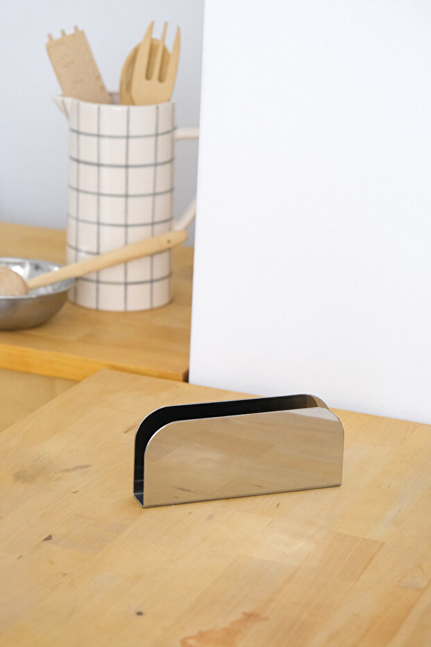 Paslanmaz Çelik Oval Peçetelik 16 cm - 2