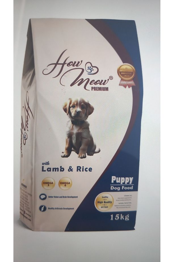 HOW&MEOW YAVRU KUZULU&PİRİNÇLİ KÖPEK MAMASI 15 KG - 1