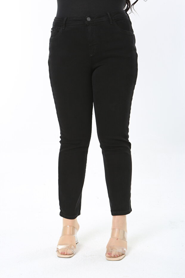 Women's Plus Size Black High Waist 5 Pocket Super Stretchy Skınny Jeans Pants 65N38899