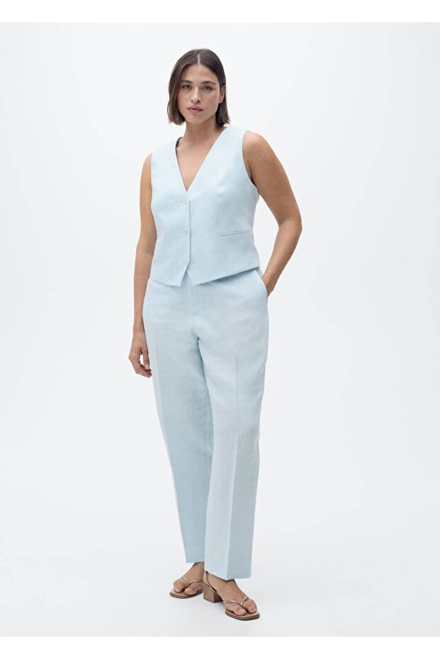 Keten pantolon takım - 8