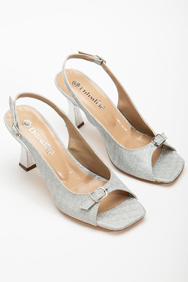 Large Size Goblet Heel Gray Women's Heeled Sandals