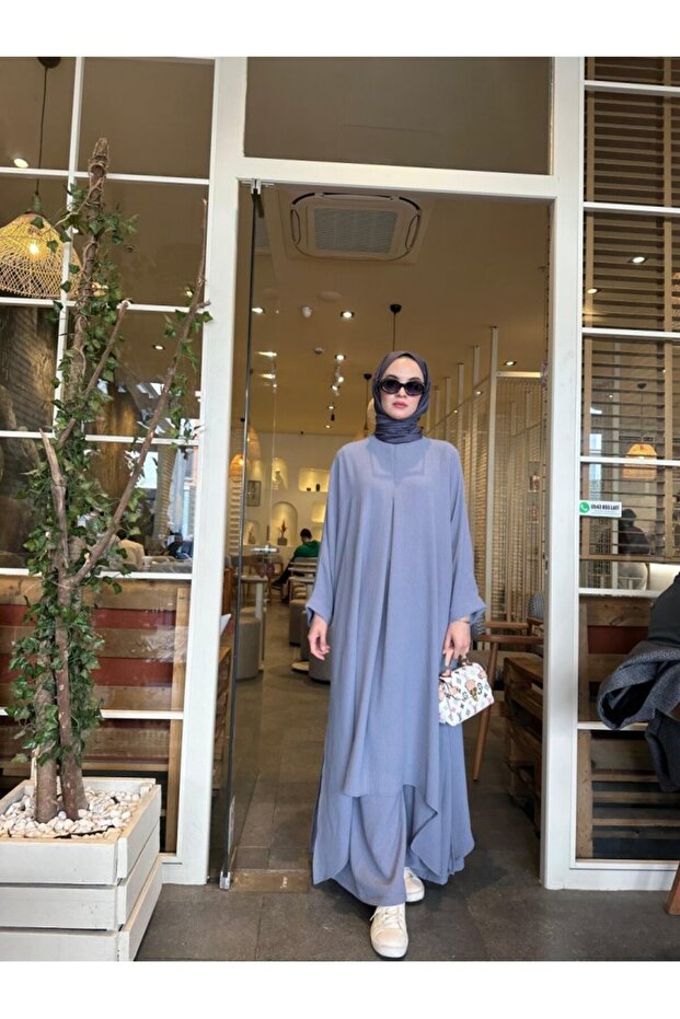 طقم حجاب مينا موديل رمادي - 538 - 3