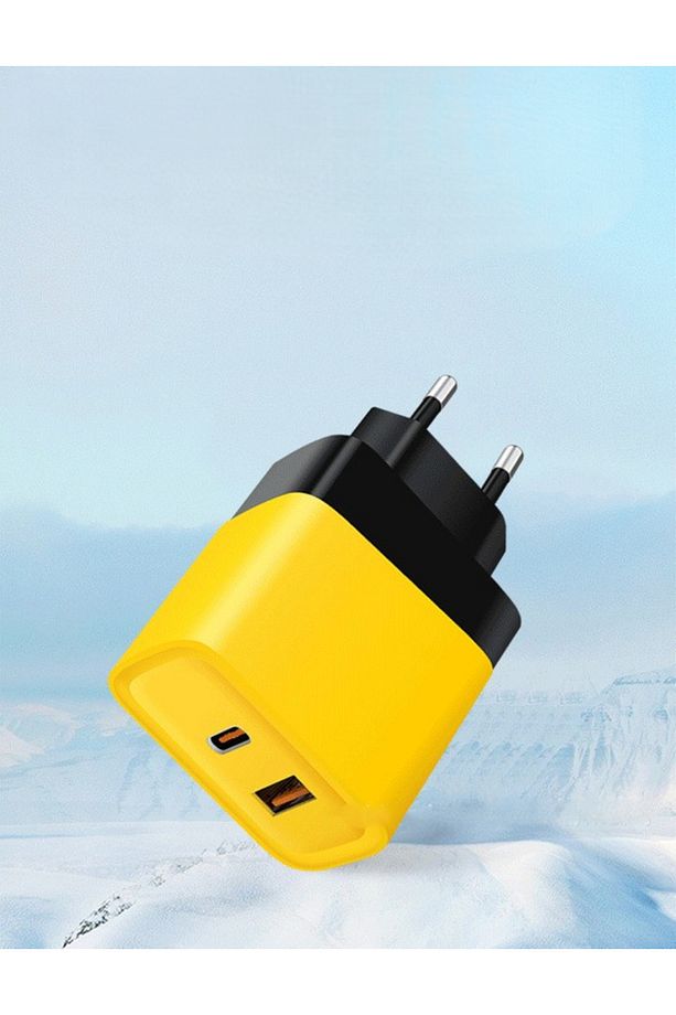 Priz Tipi Şarj Aleti USB Şarj Adaptörü Hızlı Şarj Aleti Type-C USB-A Girişli Hızlı Şarj Başlığı - 2