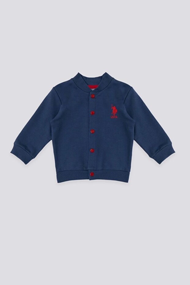 U.s. Polo Assn Fine Weaving Navy Blue Baby Cardigan
