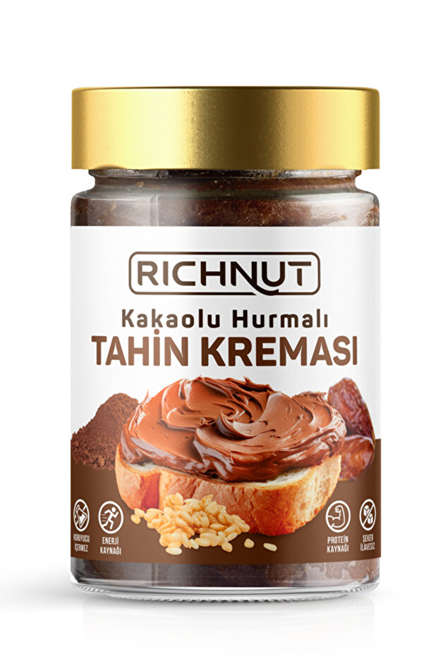 Tahini Cream with Cocoa and Dates (Sugar-Free, No Additives, 100% Natural) - 1