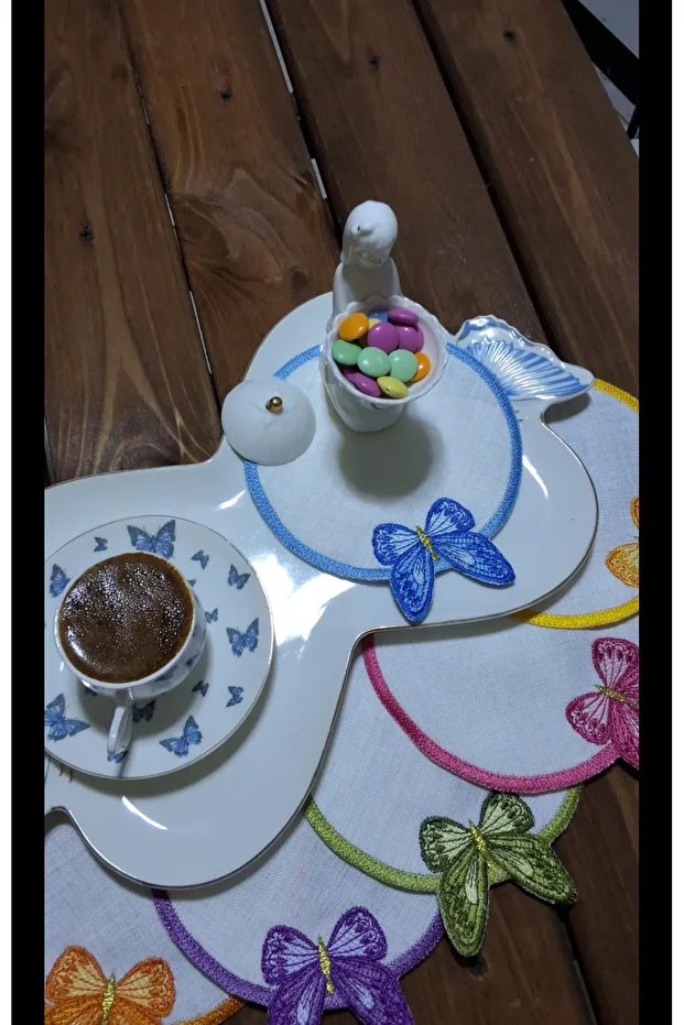 6'lı Kelebek Kahve Yanı Sunum Kokteyl Peçetesi - 4