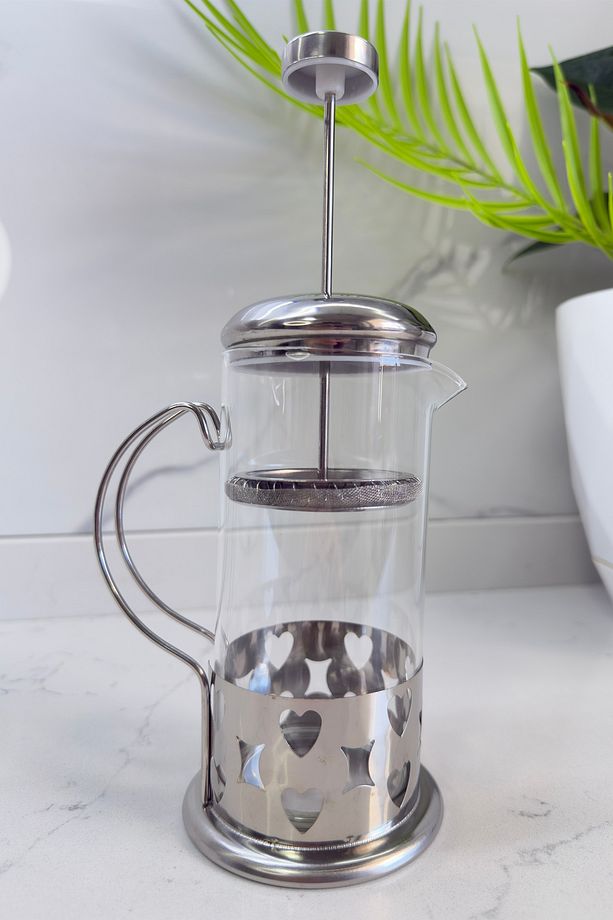 French Press 350 ml | Filtre Kahve ve Bitki Çayı Demliği Çelik & Cam - 2
