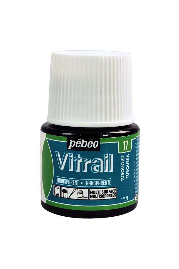 Vitrail Solvent Bazlı Cam Boya 45ml Şişe - 05017 Turquoise Blue - 1