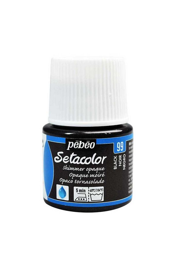 Setacolor Opak Shimmer Kumaş Boya 45ml Şişe - 99 Black - 1