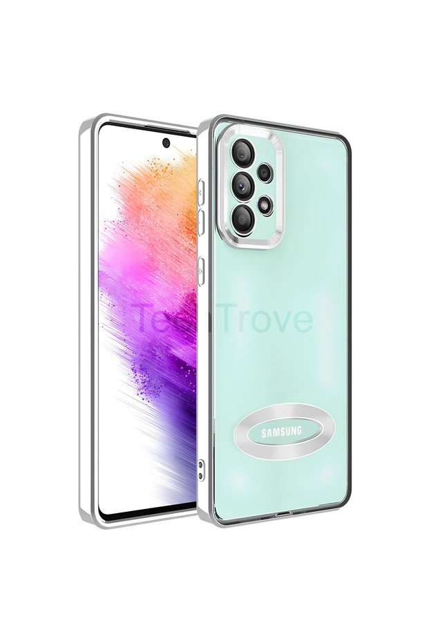 حافظة لهاتف سامسونج جالاكسي A33 مع غطاء حماية للكاميرا يظهر الشعار
