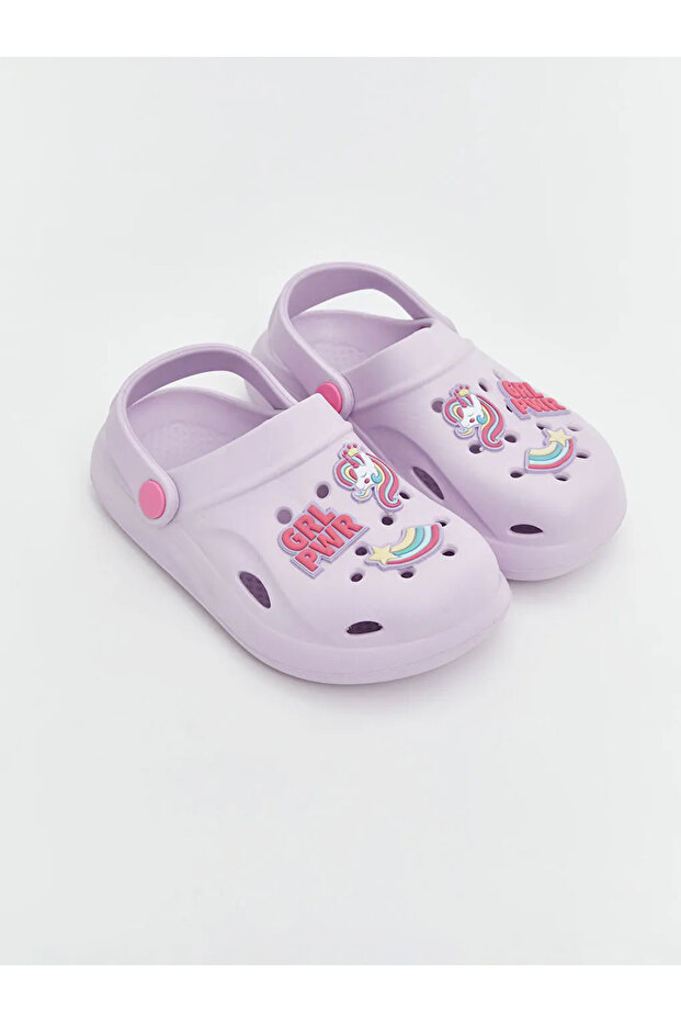 Lcw Steps Lilac Printed Girls' Beach Sandals